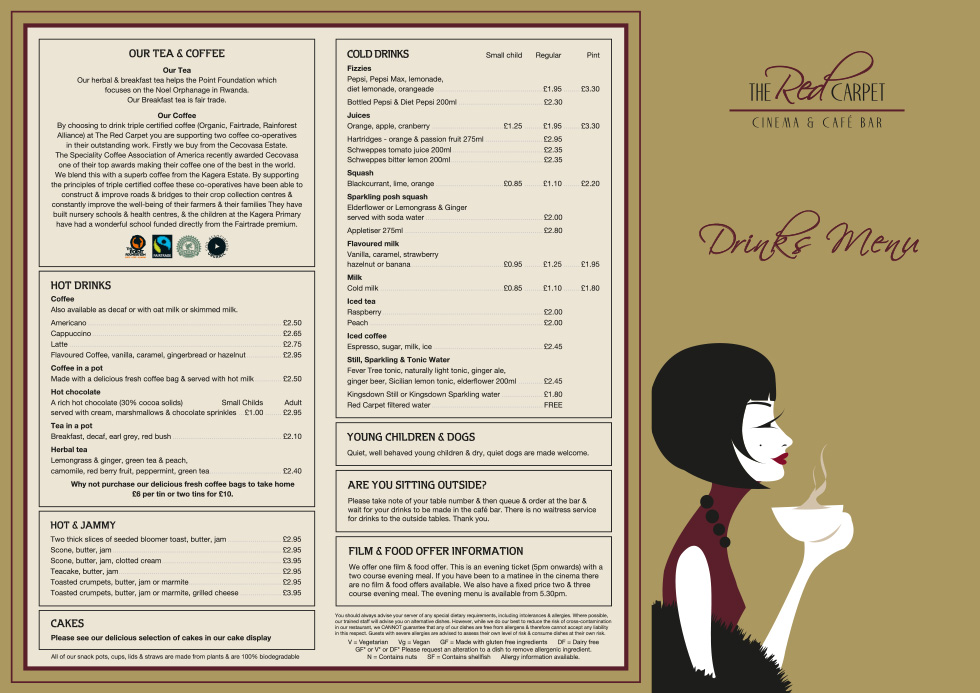 Red Carpet Cinema Cafe Bar Menu Red Carpet Cinema Cafe Bar Menu